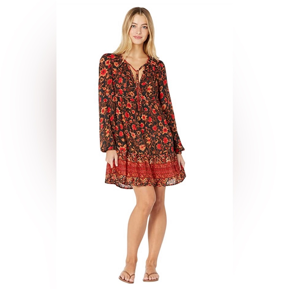 Billabong Floral Long Sleeve Mini Dress